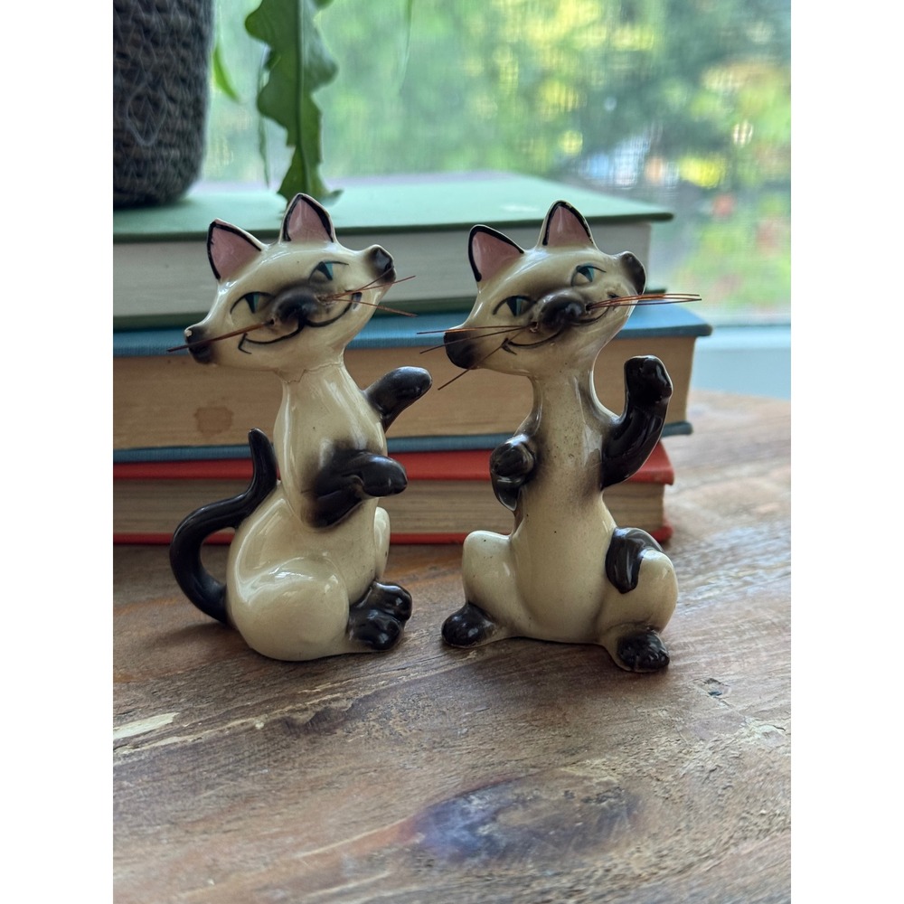 Vtg 1950s Disney Lady and the Tramp Si & Am Siamese Cat Shakers - As Is Flaw